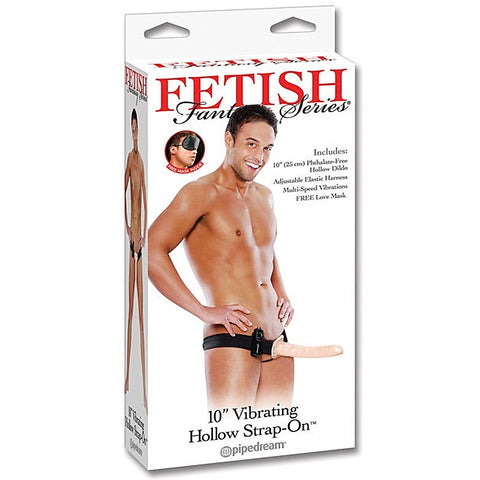 Fetish Fantasy 10 Inch Vibrating Hollow Strap-On Dildo