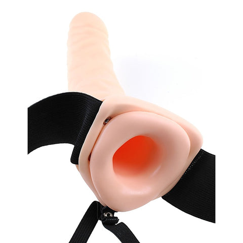Fetish Fantasy 8 Inch Vibrating Hollow Strap-On Dildo