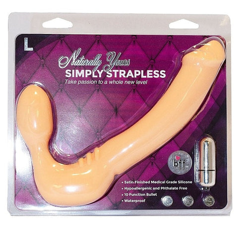 Simply Strapless Vibrating Silicone Strap-On Large