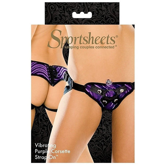 Vibrating Purple Corsette Strap-On by Sportsheets