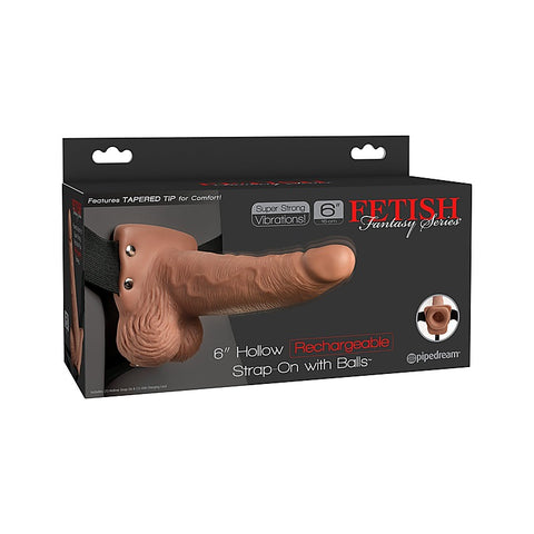 Fetish Fantasy 6 Inch Vibrating Hollow Strap-On with Balls