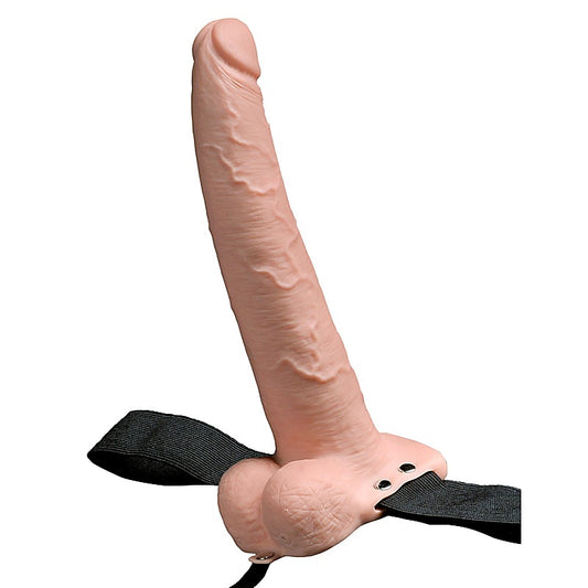 Fetish Fantasy 9 Inch Vibrating Hollow Strap-On with Balls