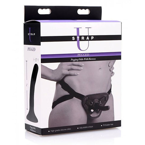 Strap U Pegged Pegging Dildo with Harness by XR Brands
