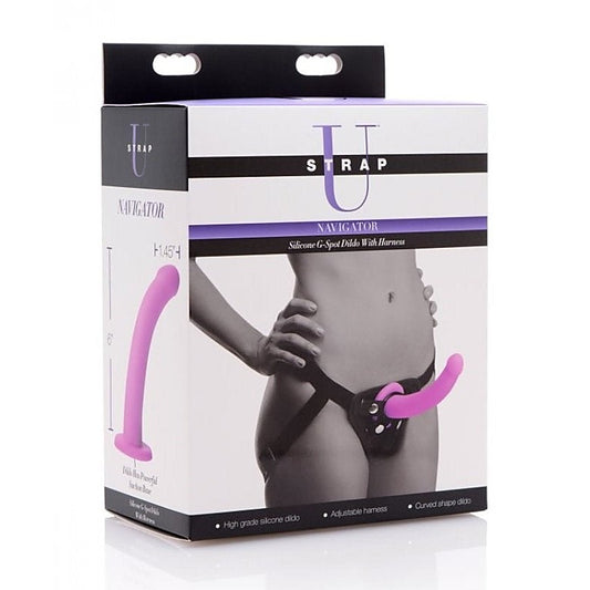 Navigator Silicone G-Spot Dildo with Harness by XR Brands