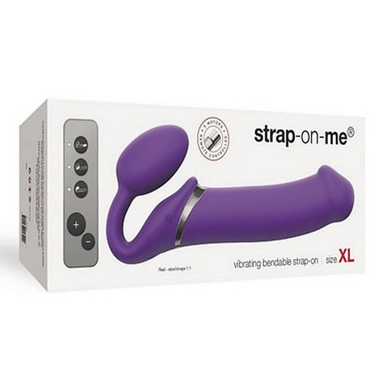 Vibrating Bendable Harness XL Purple by strap-on-me