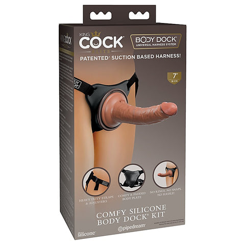 King Cock Elite Comfy Silicone Body Dock Strap-On Kit