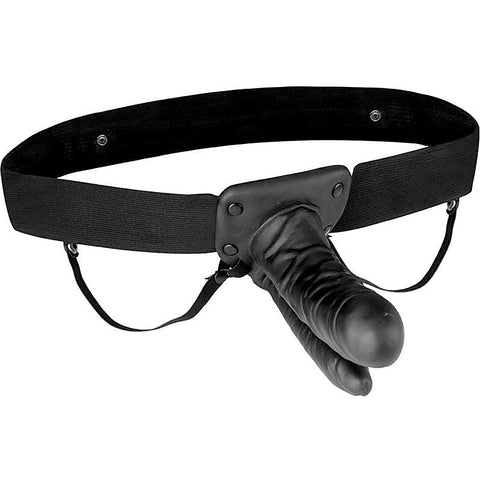 Vibrating Hollow Double Penetration Strap-On By Lux Fetish