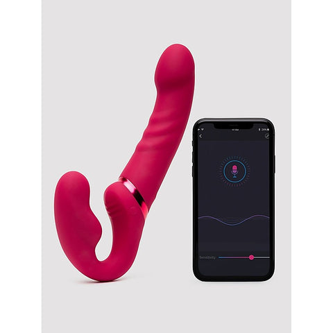 Lapis Flexible Vibrating Strapless Strap On by Lovense