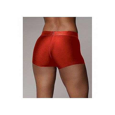Radiant Red Vibrating Strap-on Boxer by Shots Toys