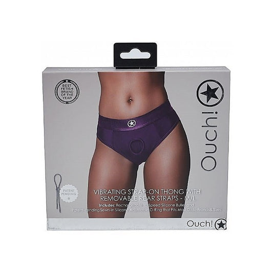 Vibrating Strap-on Thong with Removable Butt Straps