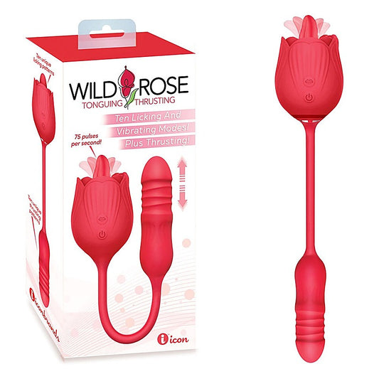 Wild Rose Lick & Thrust Clitoral Vibrator by Icon Brands