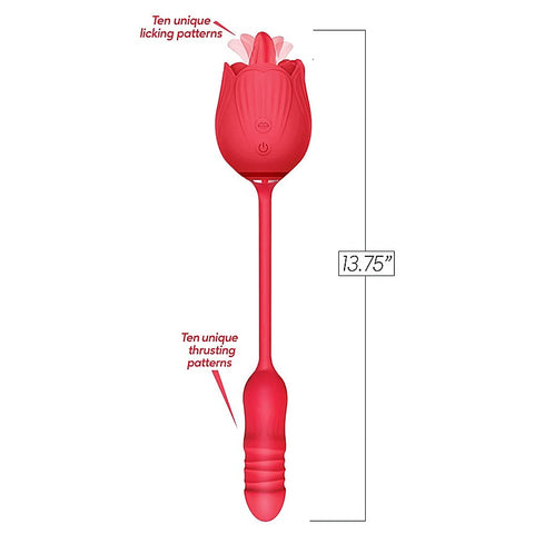 Wild Rose Lick & Thrust Clitoral Vibrator by Icon Brands