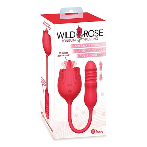 Wild Rose Lick & Thrust Clitoral Vibrator by Icon Brands
