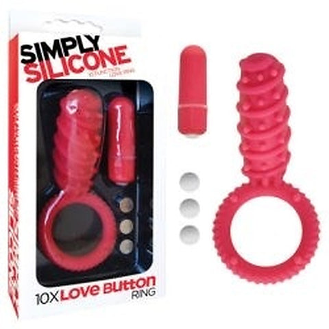Simply Silicone 10X Love Button Cock Ring by Icon Brands