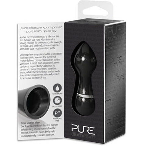 Pure Aluminium Black Bullet Vibrator Small by Pipedream