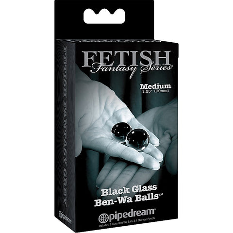 Fetish Fantasy Black Glass Ben Wa Balls Medium