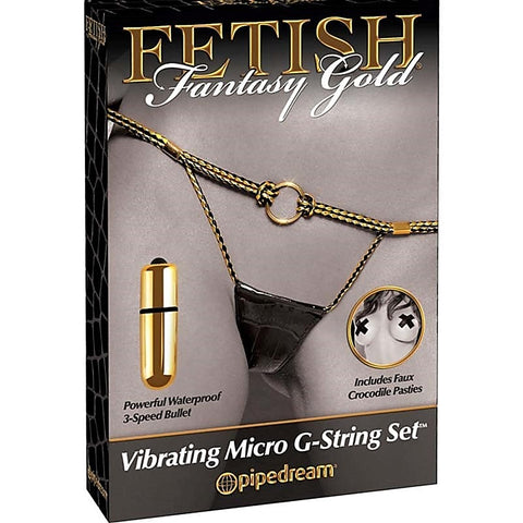 Fetish Fantasy Gold Vibrating Micro G-String