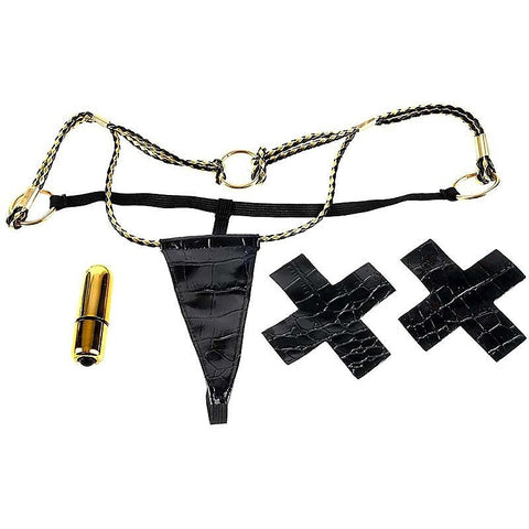 Fetish Fantasy Gold Vibrating Micro G-String