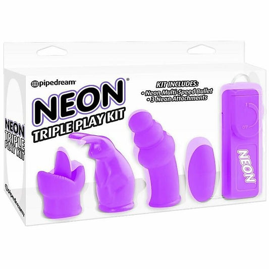 Neon Triple Play Adult Toys Kit Purple by Pipedream Products