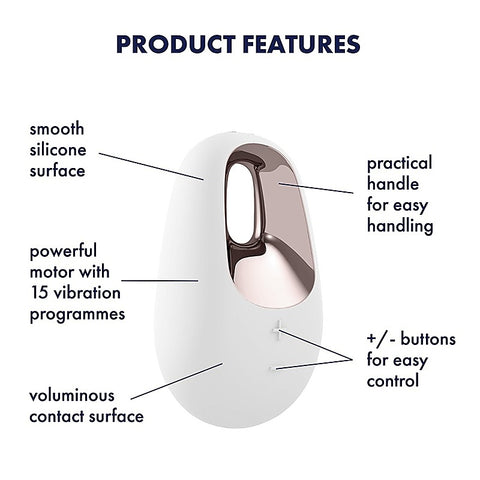 White Temptation 15 Functions Lay-on Vibrator by Satisfyer