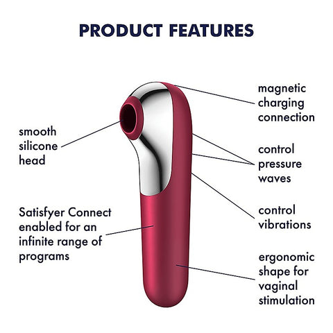 Dual Love Air Pulse Multi Functions Clitoral Massager