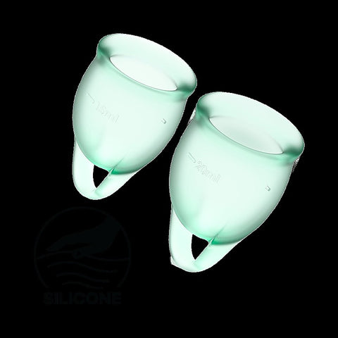 Feel Confident Silicone Menstrual Cups Set of 2 Condom