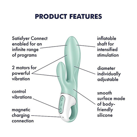 Air Pump Bunny 5 Inflatable Rabbit Vibrator by Satisfyer