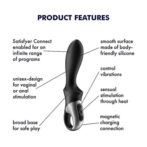 Heat Climax Warming Anal Vibrator Black by Satisfyer