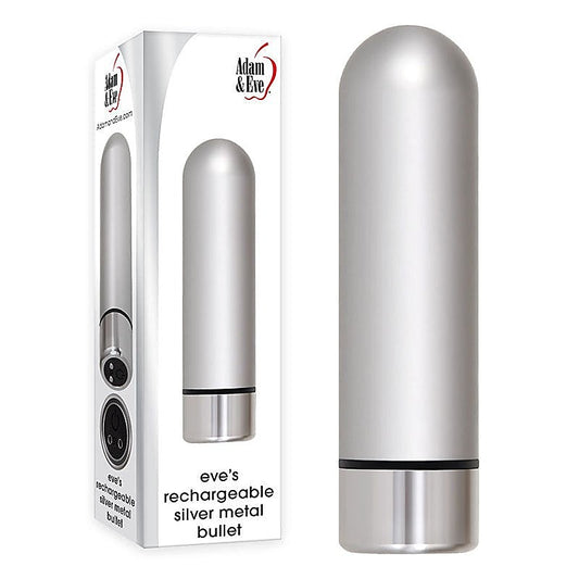 Rechargeable Silver Metal Bullet by Adam & Eve Sextoys