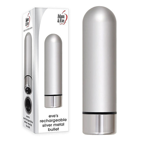 Rechargeable Silver Metal Bullet by Adam & Eve Sextoys