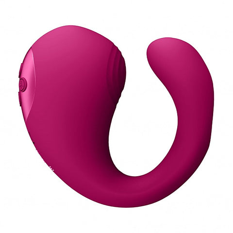 Yoko Triple Action Vibrator Dual Prongs by Shots Toys