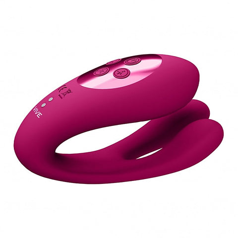 Yoko Triple Action Vibrator Dual Prongs by Shots Toys
