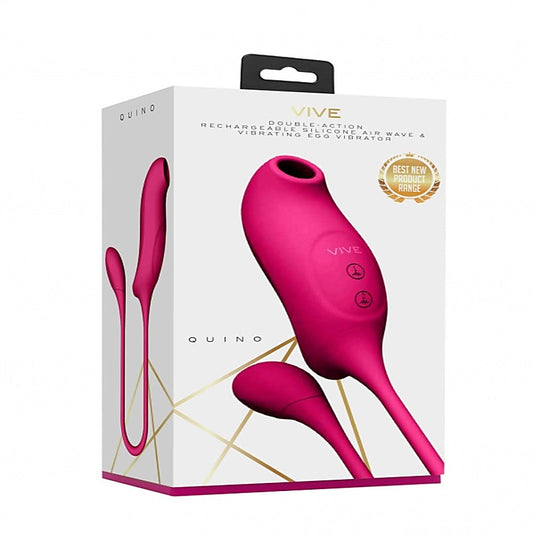 Quino Air Wave & Vibrating Egg Vibrator by Shots Toys