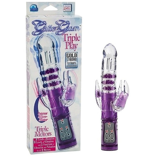 Glitter Glam Triple Play Rabbit Vibrator