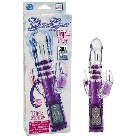 Glitter Glam Triple Play Rabbit Vibrator
