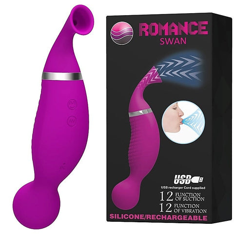 Romance Swan Dual Function Vibrator and Sucker by Baile