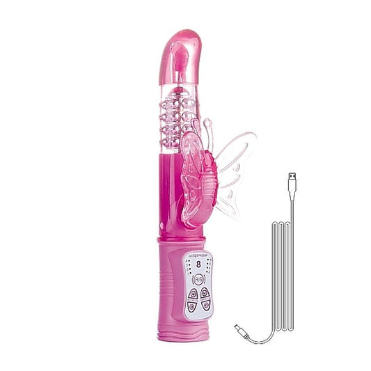 Rechargeable Silicone Butterfly Pink by Shots Toys