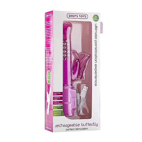 Rechargeable Silicone Butterfly Pink by Shots Toys