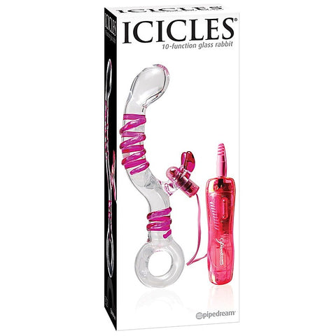 Icicles No 16 Glass Rabbit Vibrator by Pipedream
