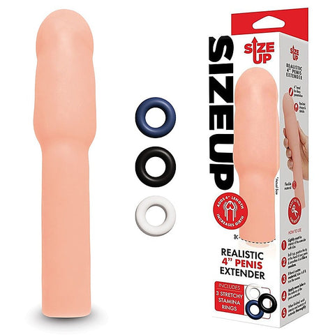Size Up Mens Realistic Penis Extender Sleeve