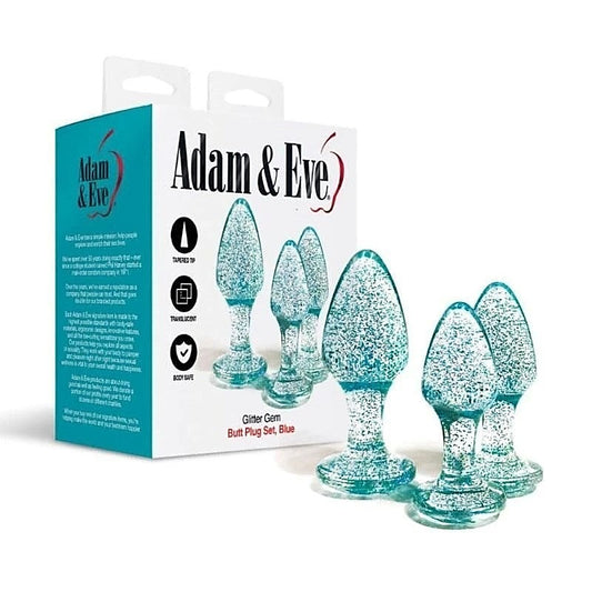 Glitter Gem Butt Plug Set by Adam & Eve