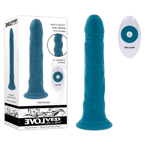 TSUNAMI Waterproof Vibrating Dildo by Evolved