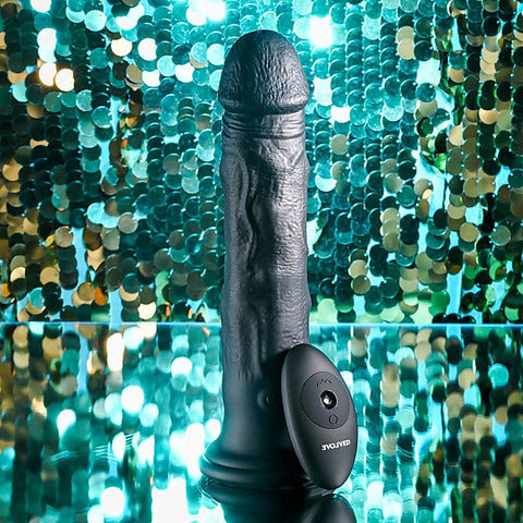 BLACK THUNDER Vibrating Dildo by Evolved