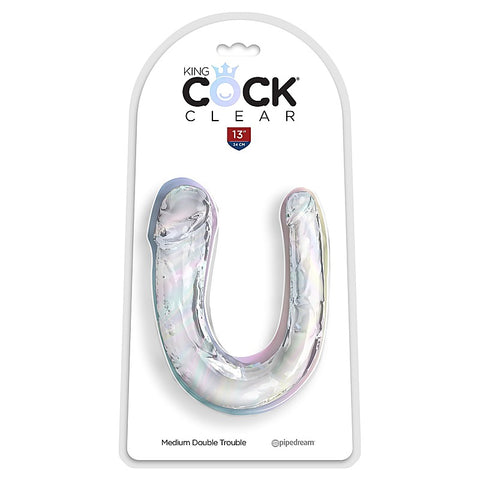 King Cock Clear Double Trouble Realistic Dildo
