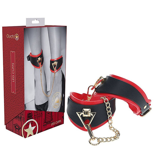 OUCH! MILAN Adjustable Leather Leg Cuffs by Shots Toys