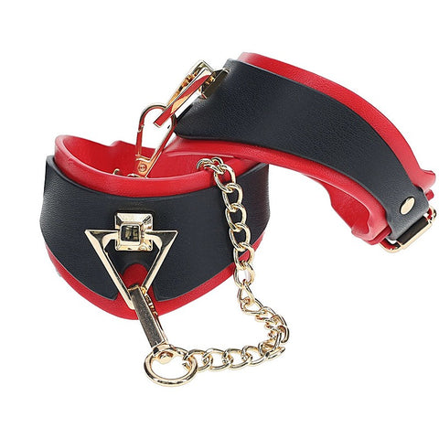 OUCH! MILAN Adjustable Leather Leg Cuffs by Shots Toys