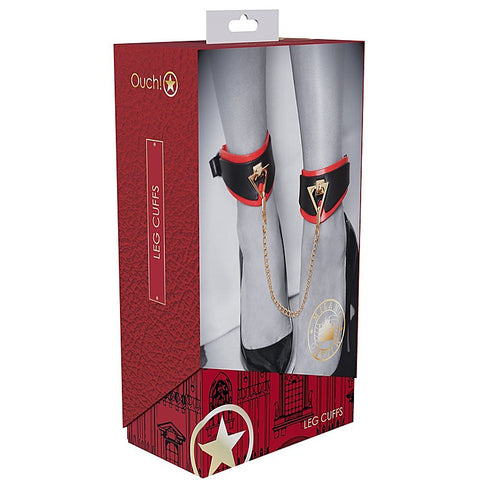OUCH! MILAN Adjustable Leather Leg Cuffs by Shots Toys