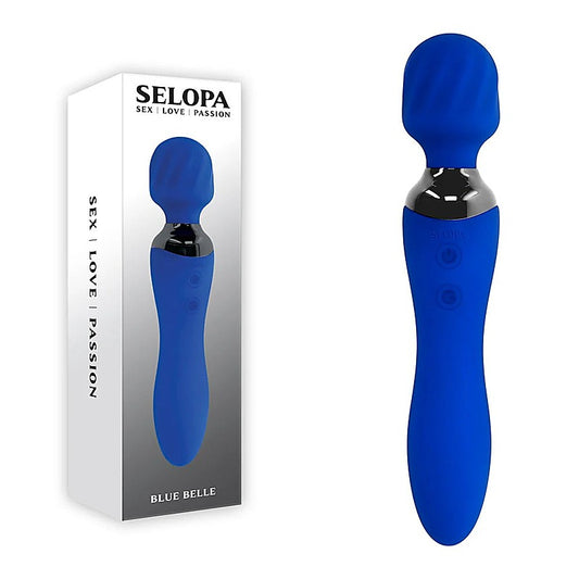 BLUE BELLE Dual Pleasure Body Wand Massager by Evolved