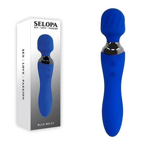 BLUE BELLE Dual Pleasure Body Wand Massager by Evolved