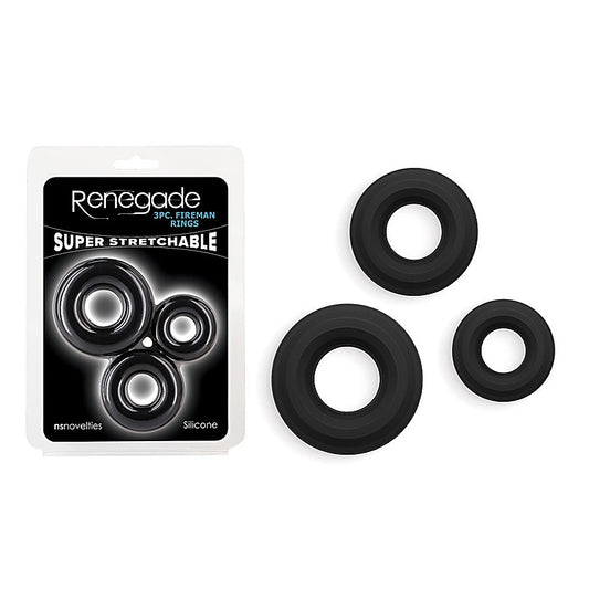 Renegade 3pc Fireman Cock Rings by NS Novelties